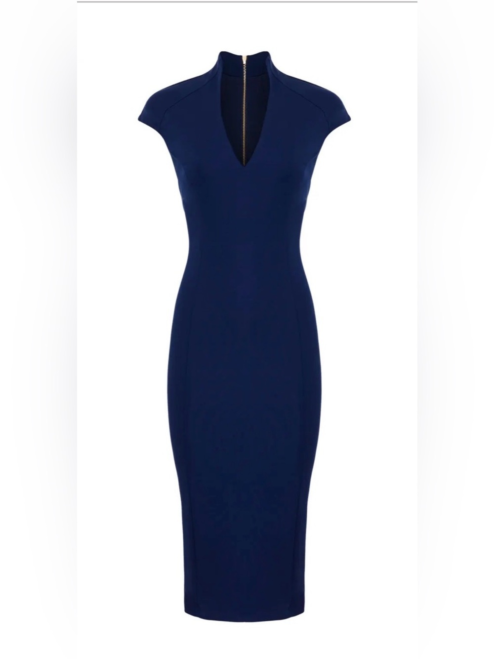 Alexia Admor Navy Cap-Sleeve Midi Sheath Dress NWT